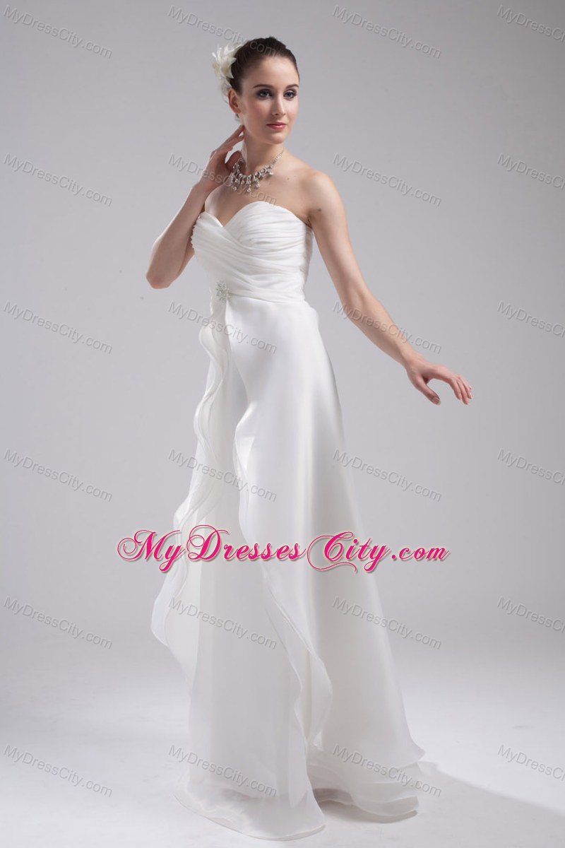 Column 2013 Wedding Dress with Sweetheart Ruches Organza