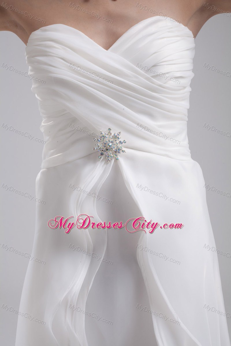 Column 2013 Wedding Dress with Sweetheart Ruches Organza