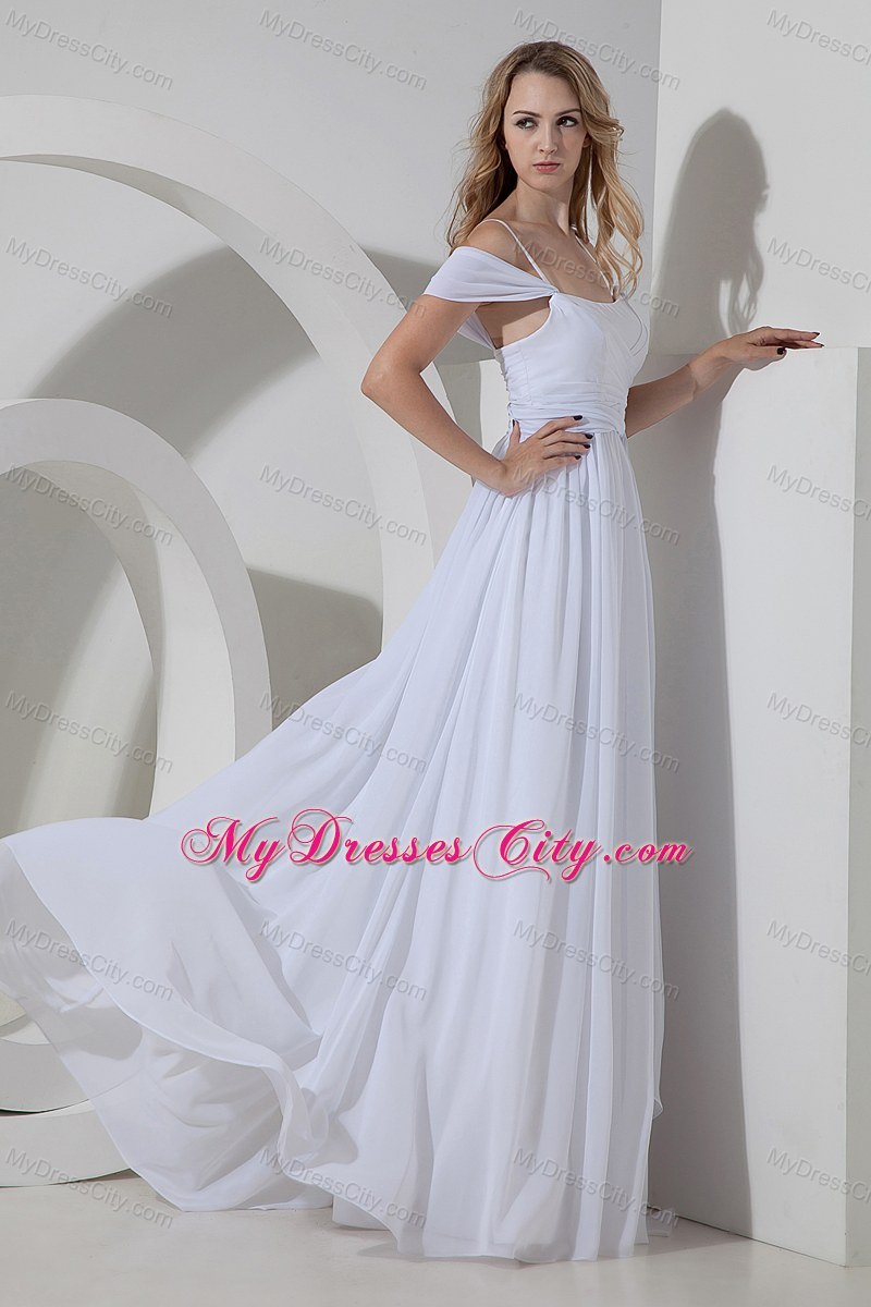 Beautiful Straps Sash Ruches Bridal Dress for Wedding Party