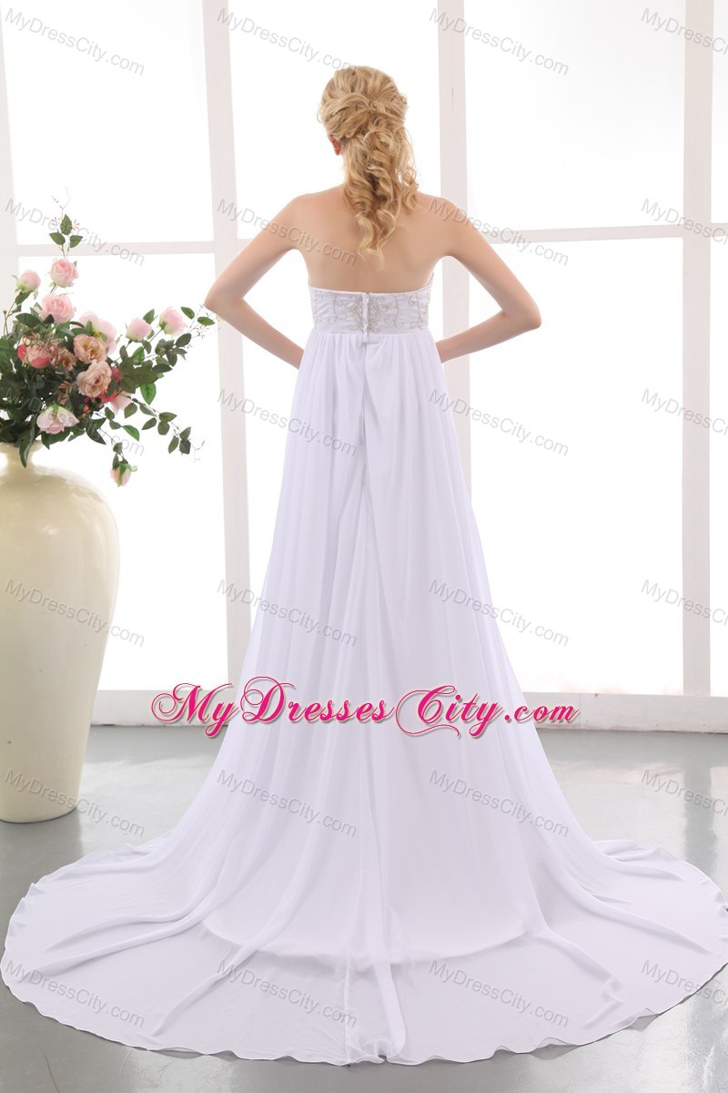 Plus Size Sweetheart Chiffon Wedding Gowns with Appliques