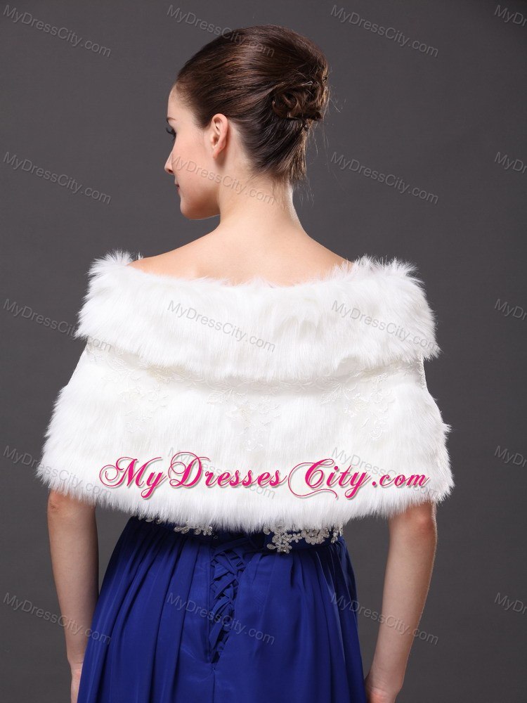 Bowknot V-Neck Faux Fur Formal Occasions Wraps / Shawls