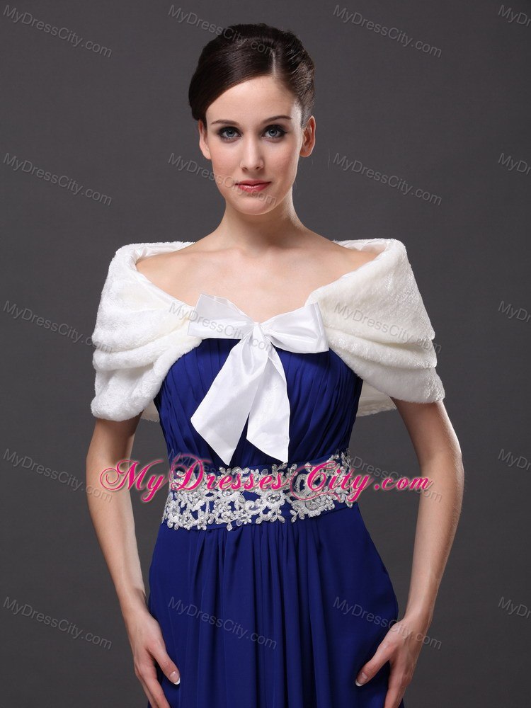 Genuine Bowknot Off Shoulder White Prom Wraps / Shawls