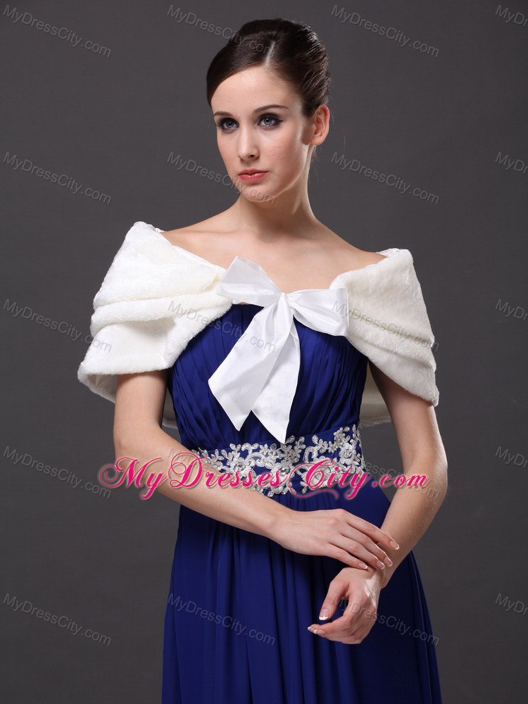 Genuine Bowknot Off Shoulder White Prom Wraps / Shawls