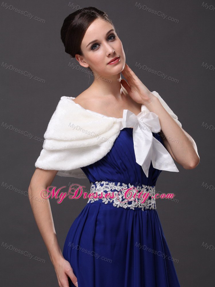 Genuine Bowknot Off Shoulder White Prom Wraps / Shawls