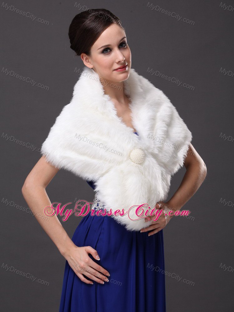 Button Gorgeous Faux Fur Trumpet/ Mermaid V-neck Wraps / Shawls