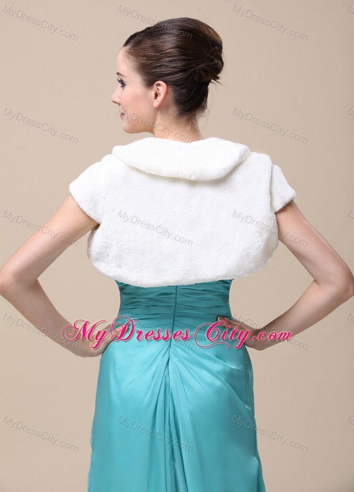 Pretty Faux Fur Special Occasion / Wedding Jacket With Short Sleeves On Sale