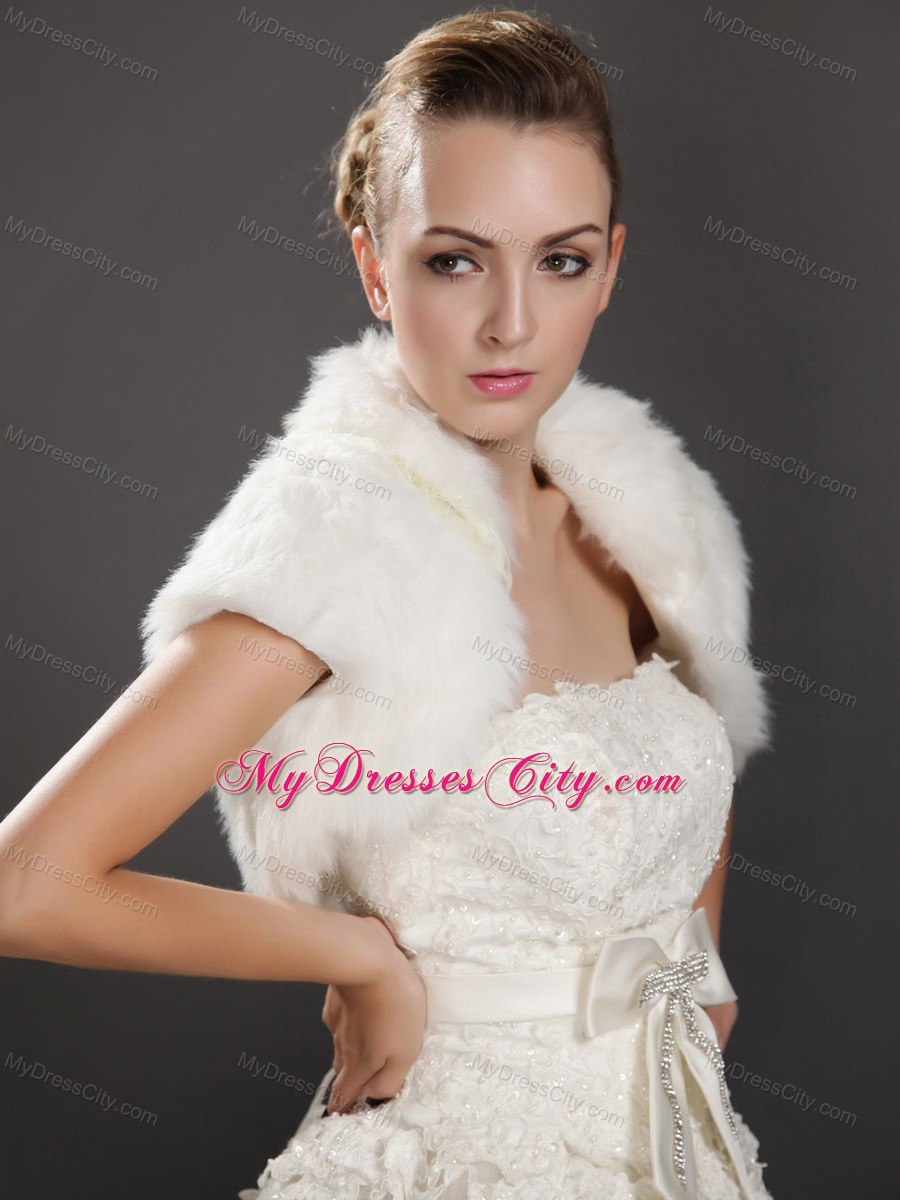 Rabbit Fur Special Occasion Short Sleeves Jacket