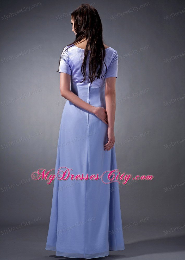 Lilac Cloumn V-neck Ankle-length Mothers Dresses