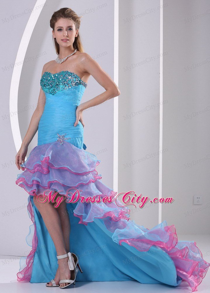 Multi-color High-low Mermaid Prom Dress with Beading