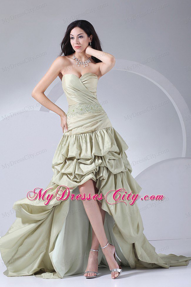 High-low Pick-ups Sweetheart Brush Train 2013 Prom Dress