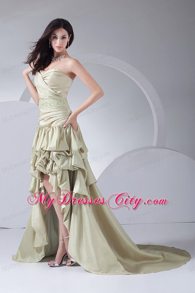 High-low Pick-ups Sweetheart Brush Train 2013 Prom Dress