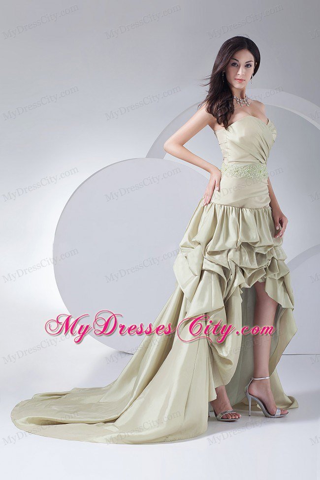 High-low Pick-ups Sweetheart Brush Train 2013 Prom Dress