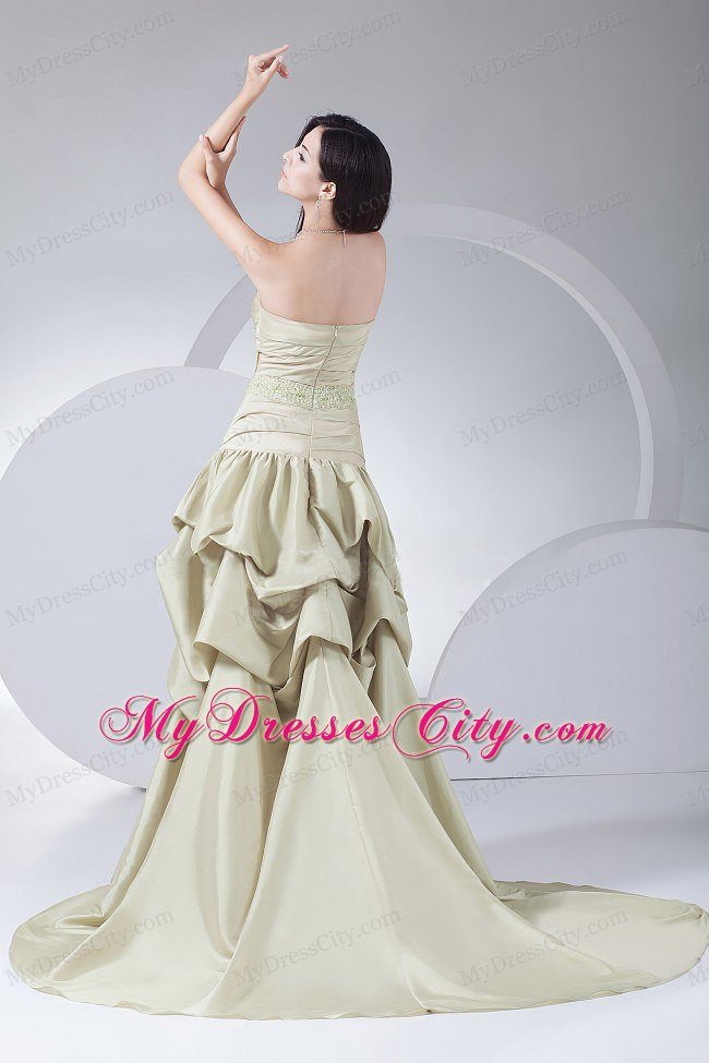 High-low Pick-ups Sweetheart Brush Train 2013 Prom Dress