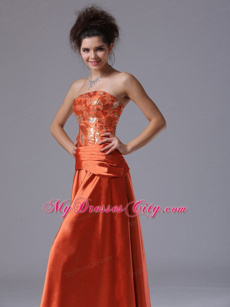 Rust Red Column Strapless Cheap Prom Dresses for Women