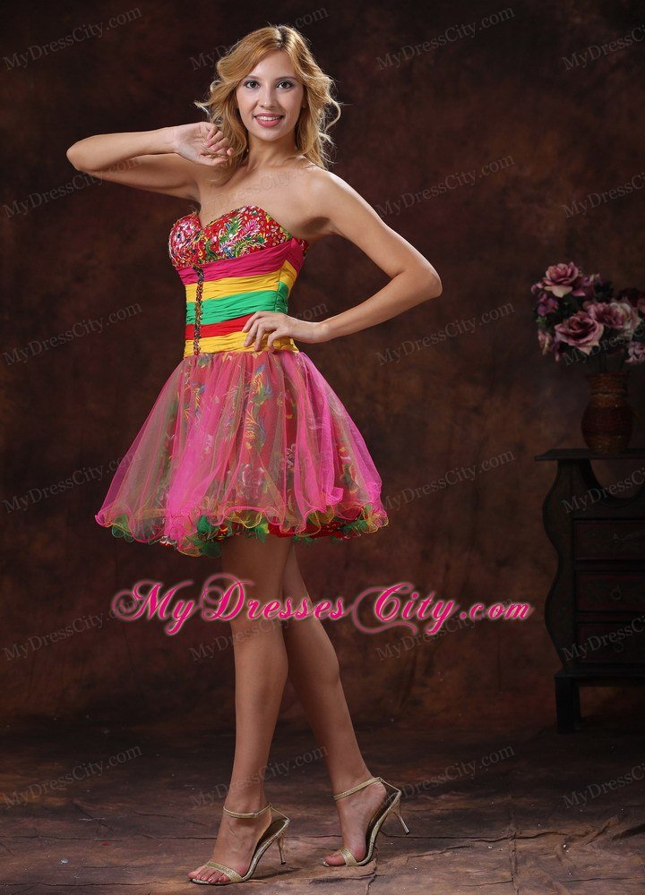 Sweetheart Beaded 2013 Colorful Short Prom Dresses for Girls