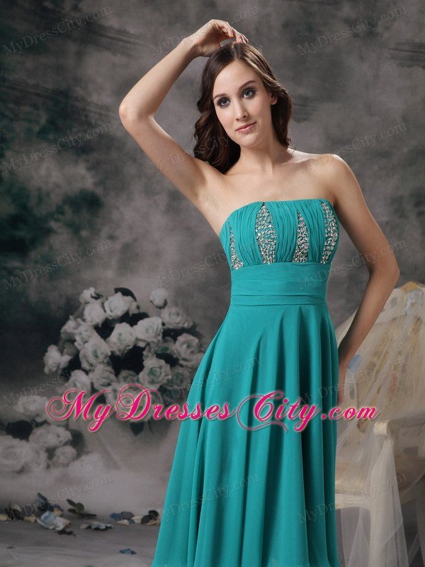 Simple Turquoise Short Prom Homecoming Dress with Beading