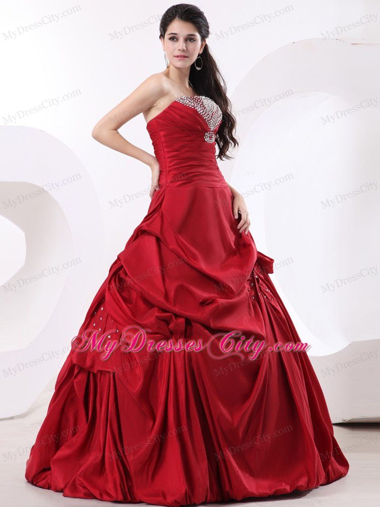 Strapless A-line Quinceanera Dress with Beadings and Ruffles