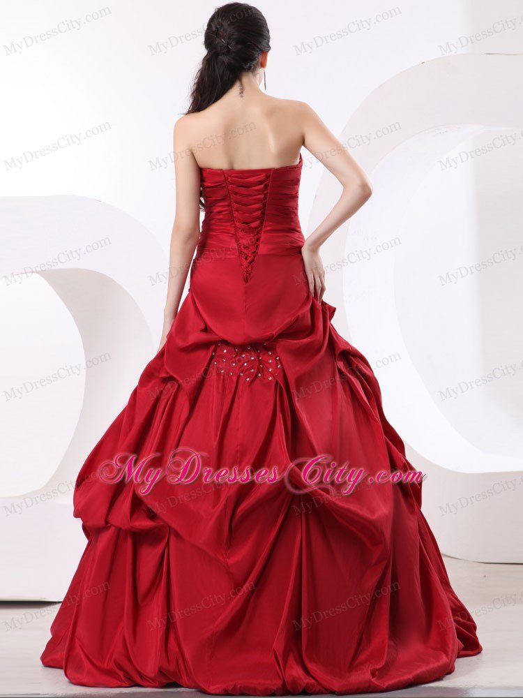 Strapless A-line Quinceanera Dress with Beadings and Ruffles