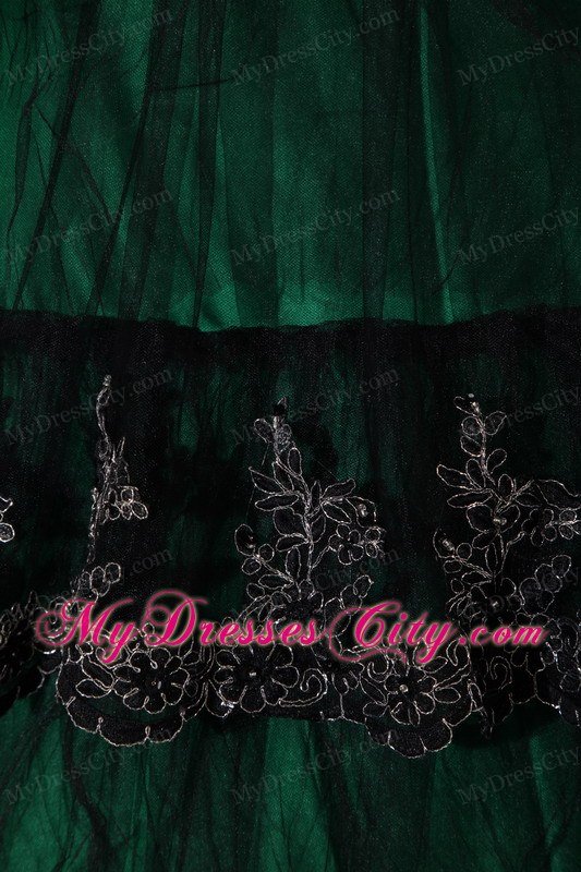 Hunter Green Strapless Quinceanera Dress with Appliques