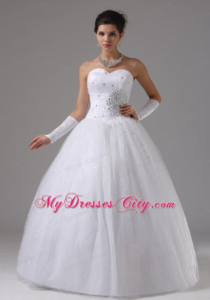 Sweetheart Ball Gown Wedding Dress with Beading Decorated Waist