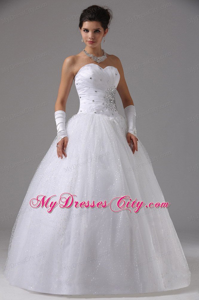 Sweetheart Ball Gown Wedding Dress with Beading Decorated Waist