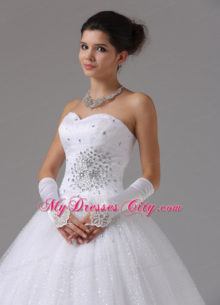 Sweetheart Ball Gown Wedding Dress with Beading Decorated Waist