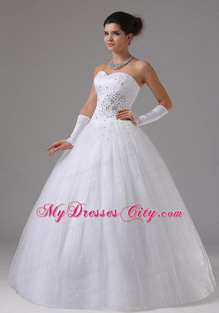 Sweetheart Ball Gown Wedding Dress with Beading Decorated Waist