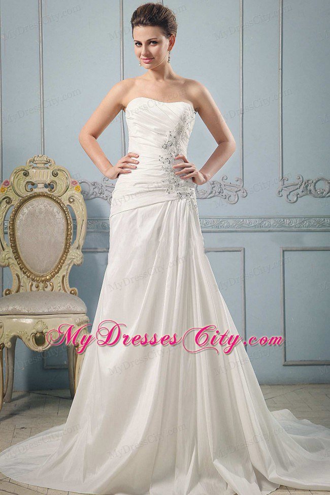 Luxurious Princess Wedding Dress with Appliques and Ruches