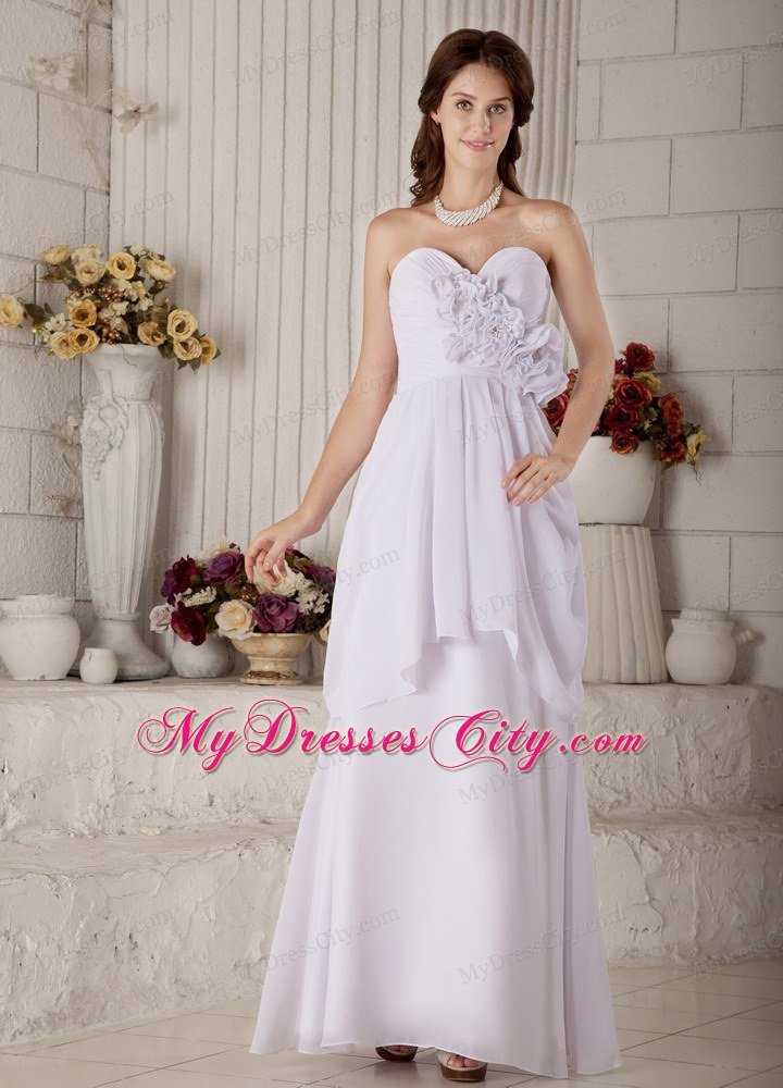 New Empire Sweetheart Floor-length Beaded Flower wedding Gown