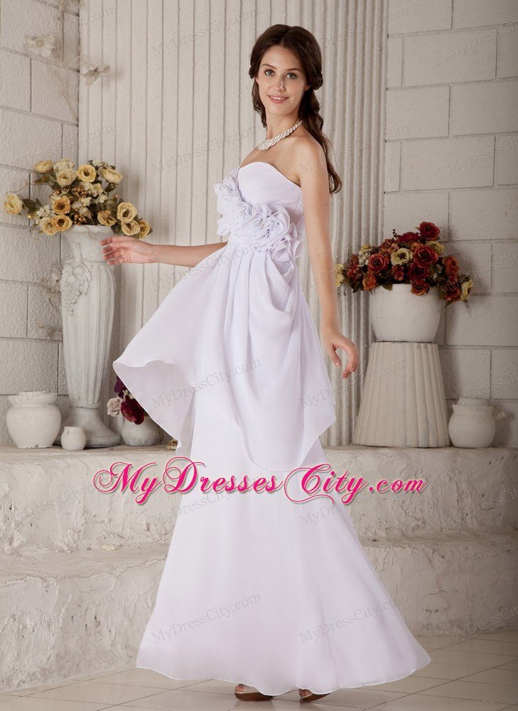 New Empire Sweetheart Floor-length Beaded Flower wedding Gown