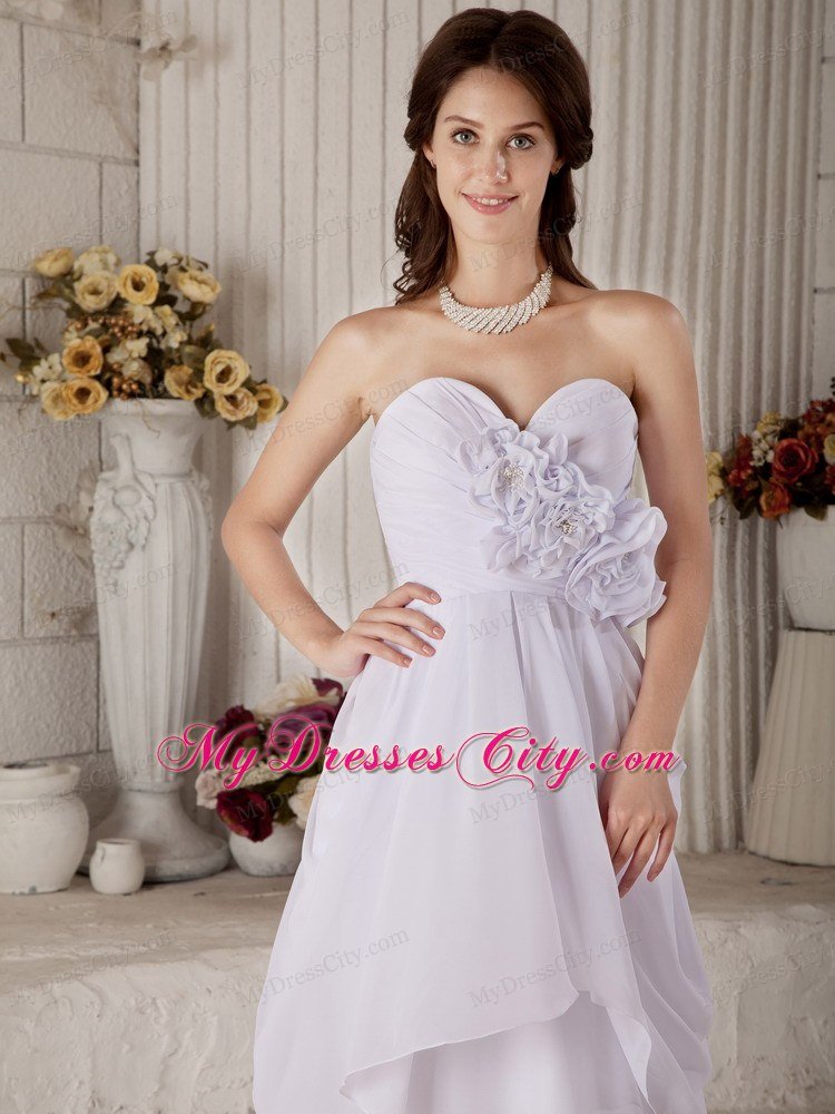 New Empire Sweetheart Floor-length Beaded Flower wedding Gown