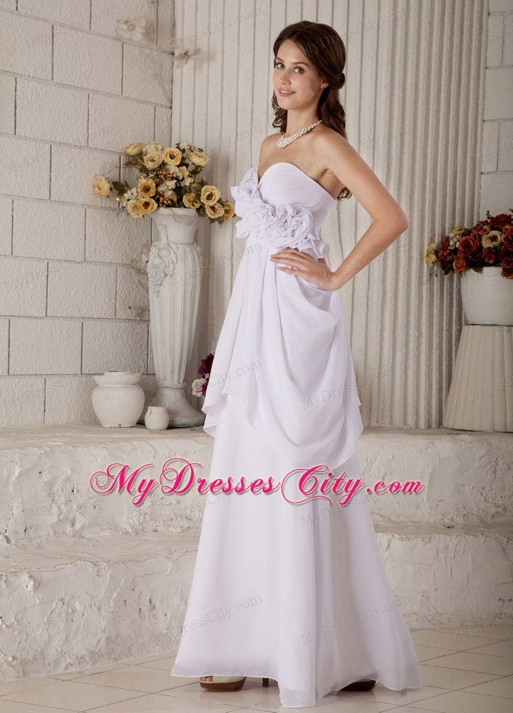 New Empire Sweetheart Floor-length Beaded Flower wedding Gown