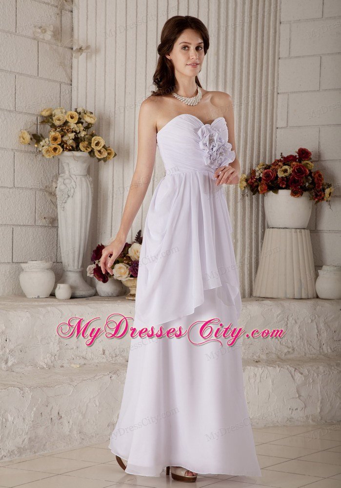 New Empire Sweetheart Floor-length Beaded Flower wedding Gown