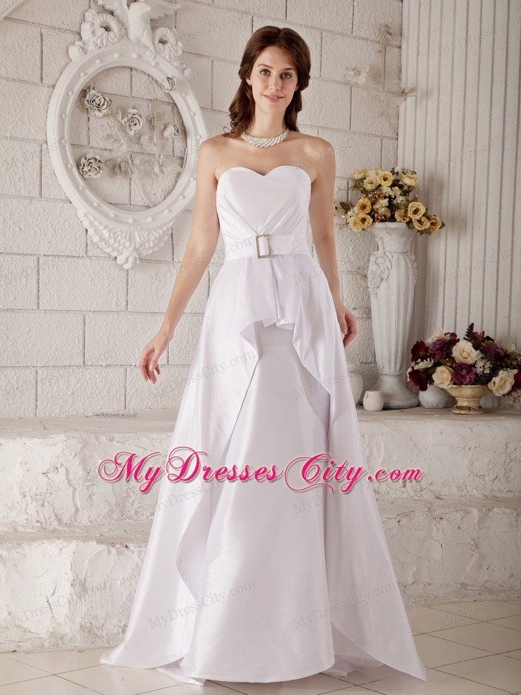 Cute Princess Sweetheart Brush Train Taffeta Belt Bridal dress