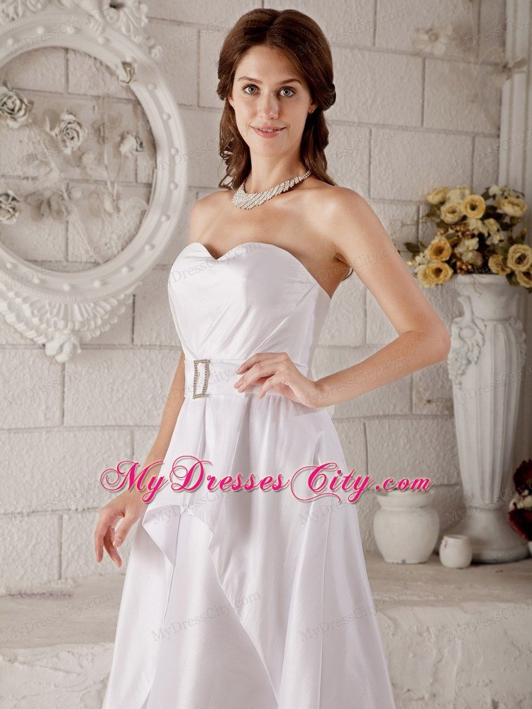 Cute Princess Sweetheart Brush Train Taffeta Belt Bridal dress