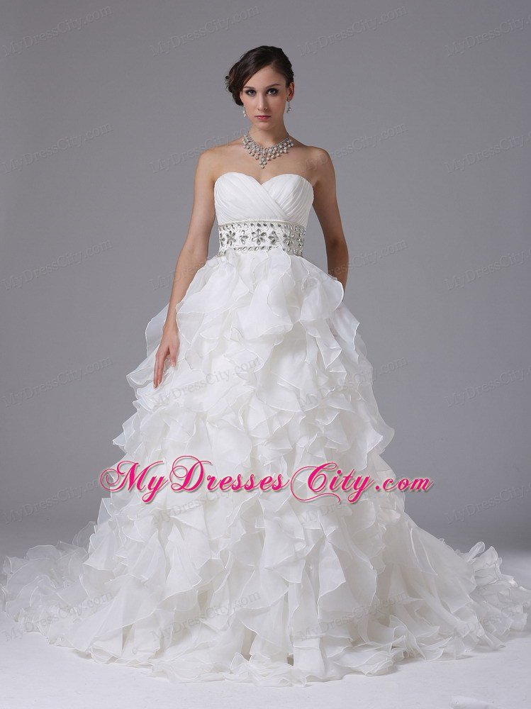 Gorgeous Wedding Dress with Beading Decorated Waist and Layers