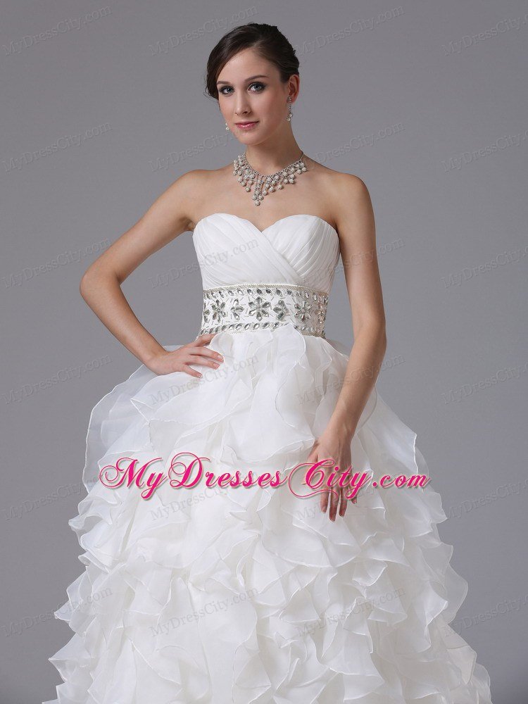 Gorgeous Wedding Dress with Beading Decorated Waist and Layers