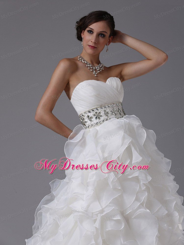 Gorgeous Wedding Dress with Beading Decorated Waist and Layers