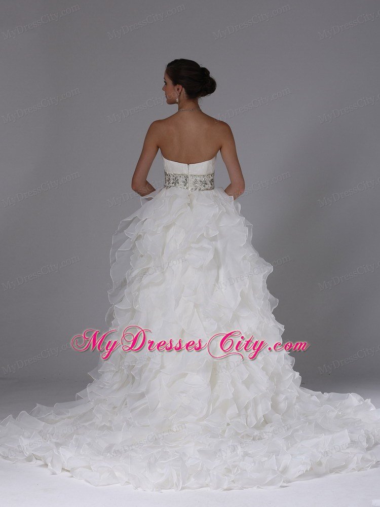 Gorgeous Wedding Dress with Beading Decorated Waist and Layers