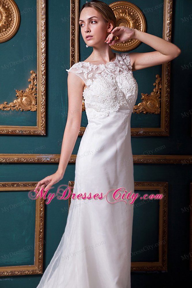 Sexy Column Scoop Lace Button Down Back 2013 Wedding Bridal Gown