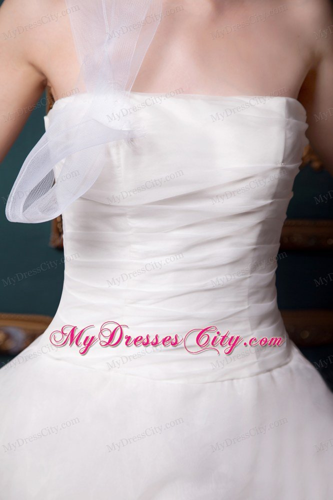 Prefect A-line Strapless Ruching Ruffles Summer Garden Wedding Dress