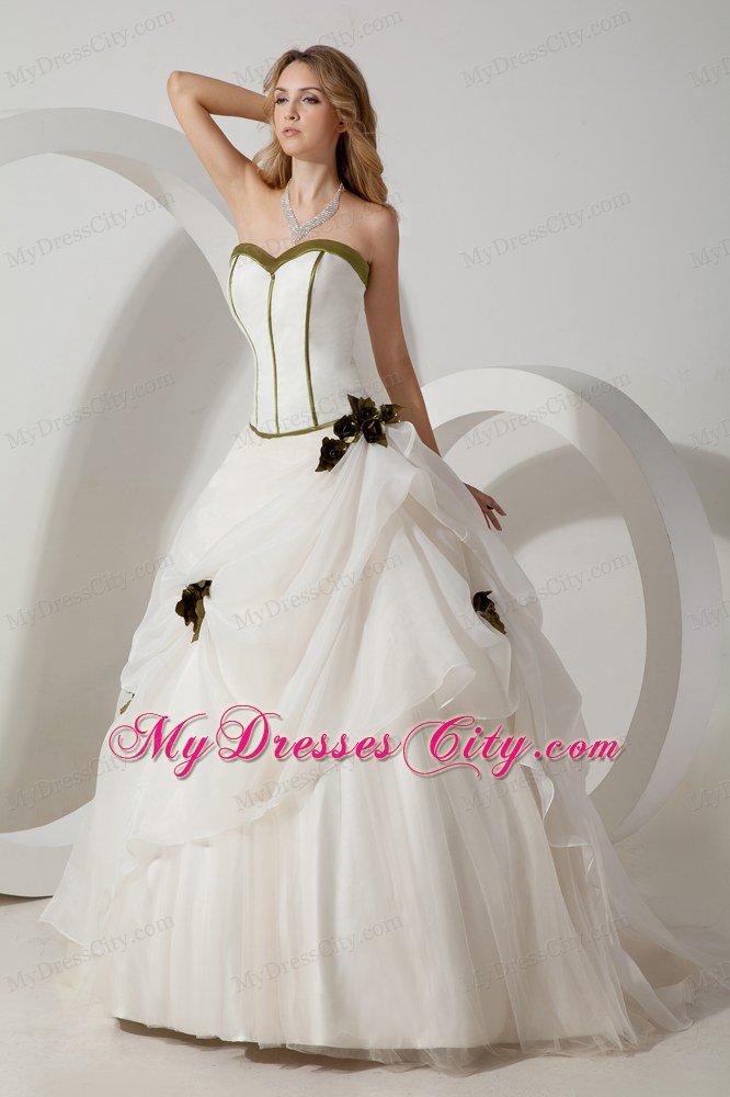 Ball Gown Sweetheart Elegant Wedding Dresses for Green Flowers