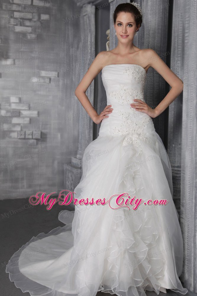 Lace and Beading A-Line Princess Strapless Wedding Dress for 2013