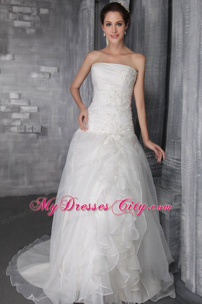 Lace and Beading A-Line Princess Strapless Wedding Dress for 2013