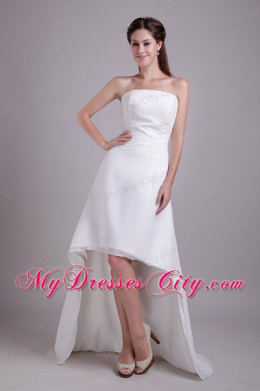 Cheap Beading High-low Princess Strapless 2013 Wedding Dresses