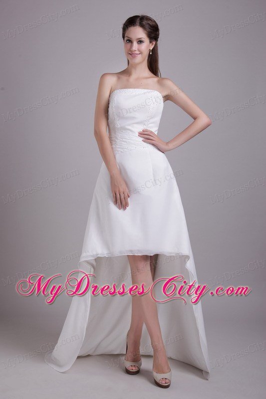 Cheap Beading High-low Princess Strapless 2013 Wedding Dresses