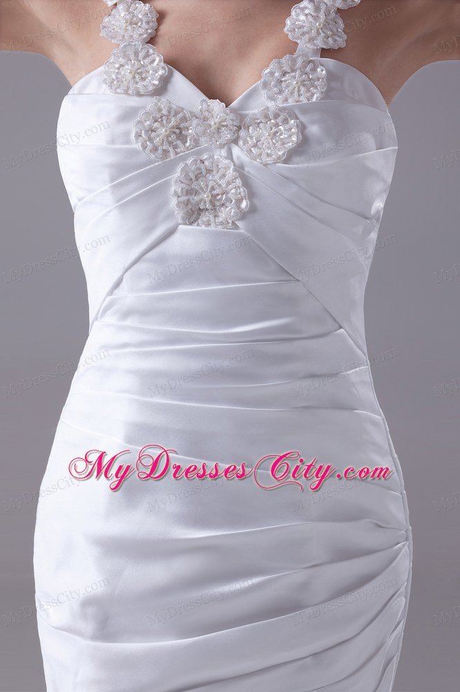 Mermaid Straps Beading and Ruching Wedding Anniversary Dress