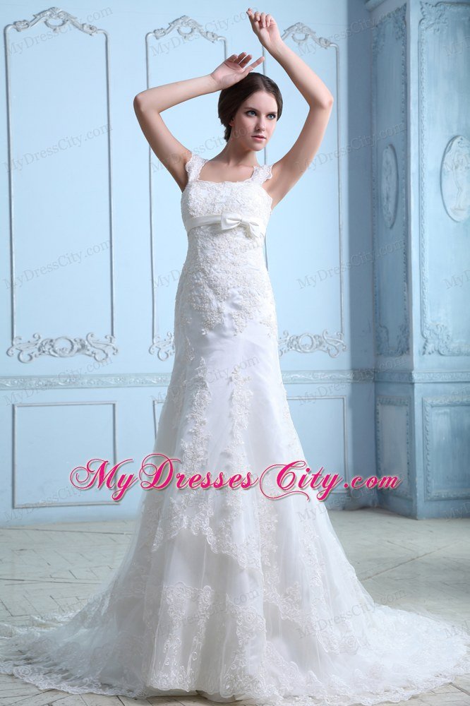 Mermaid Square Add Stock Lace Court Train Church Wedding Dress