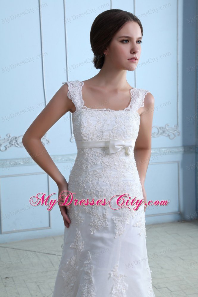 Mermaid Square Add Stock Lace Court Train Church Wedding Dress