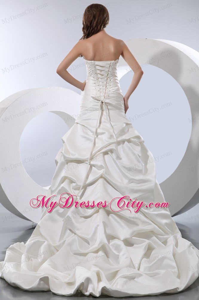 Sweetheart Taffeta Wedding Dress with Beading and Pick-ups